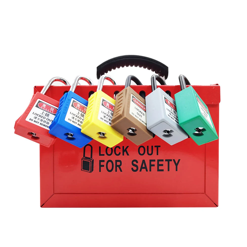 Stackable Locking Container With 12 Padlocks for Positioning Lockout Tagout Kit Lock Box for Keys Box With Combination Lock