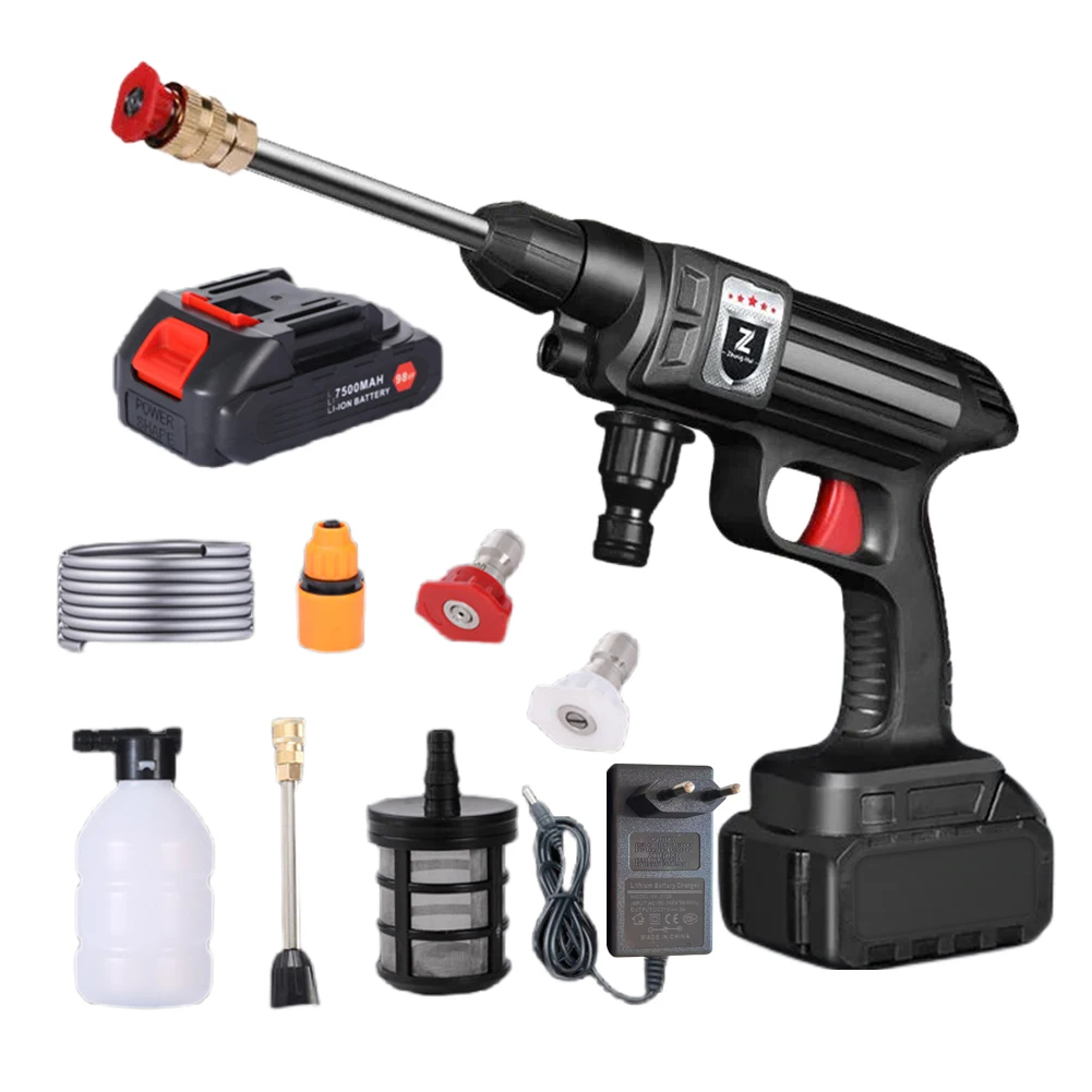 Wireless High Pressure Car Wash Washer Gun Foam Generator Water Gun Spray Cleaner Car Wash for Auto Home Garden Watering Gun