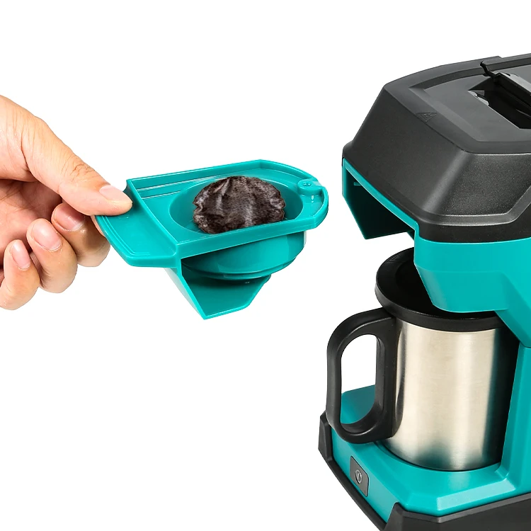AC/DC Power Source Two-in-One Portable Lithium Ion Cordless Cappuccino Coffee Maker No Paper Filters Needed
