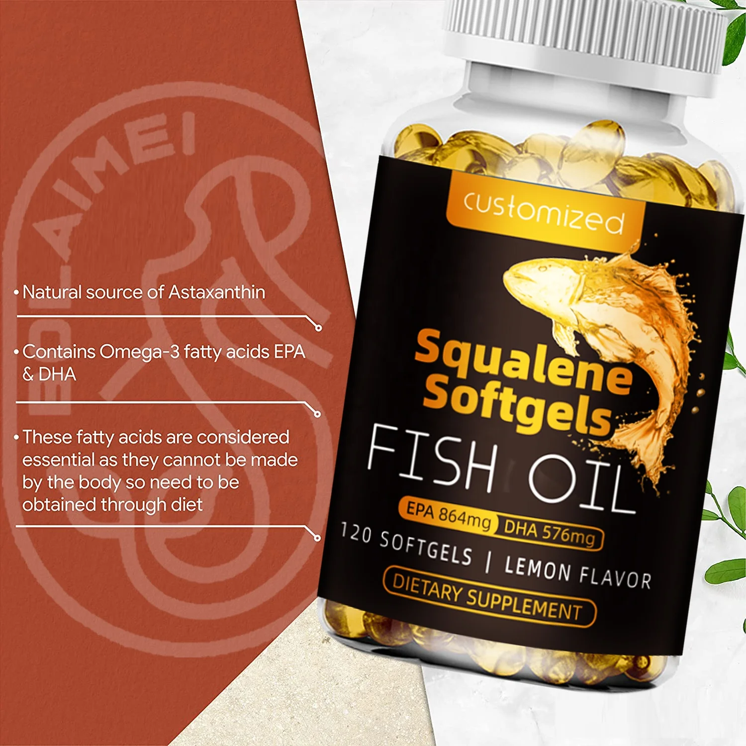 Amazon  Squalane Supplements EPA DHA EFA Algae Deep Sea Fish Oil Omega 3 6 9 1000Mg Softgel Capsules