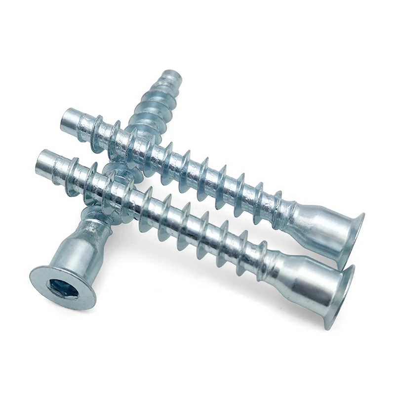 Hex Socket Countersunk Head Coarse Thread Chair Screw Confirmat Screw Wood Furniture Euro Joints Screws