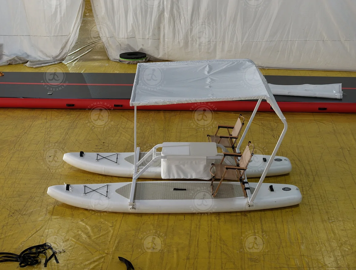 Inflatable Fishing Boat with Water for Cruise & Swimming Pool Floats Water Amusement Facilities for Cruising & Relaxing