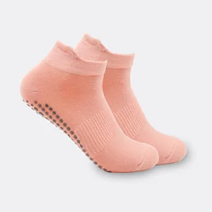 Women's Glued Solid Color Short Socks With Anti slip and Breathable Sports Elastic Mesh Floor Socks