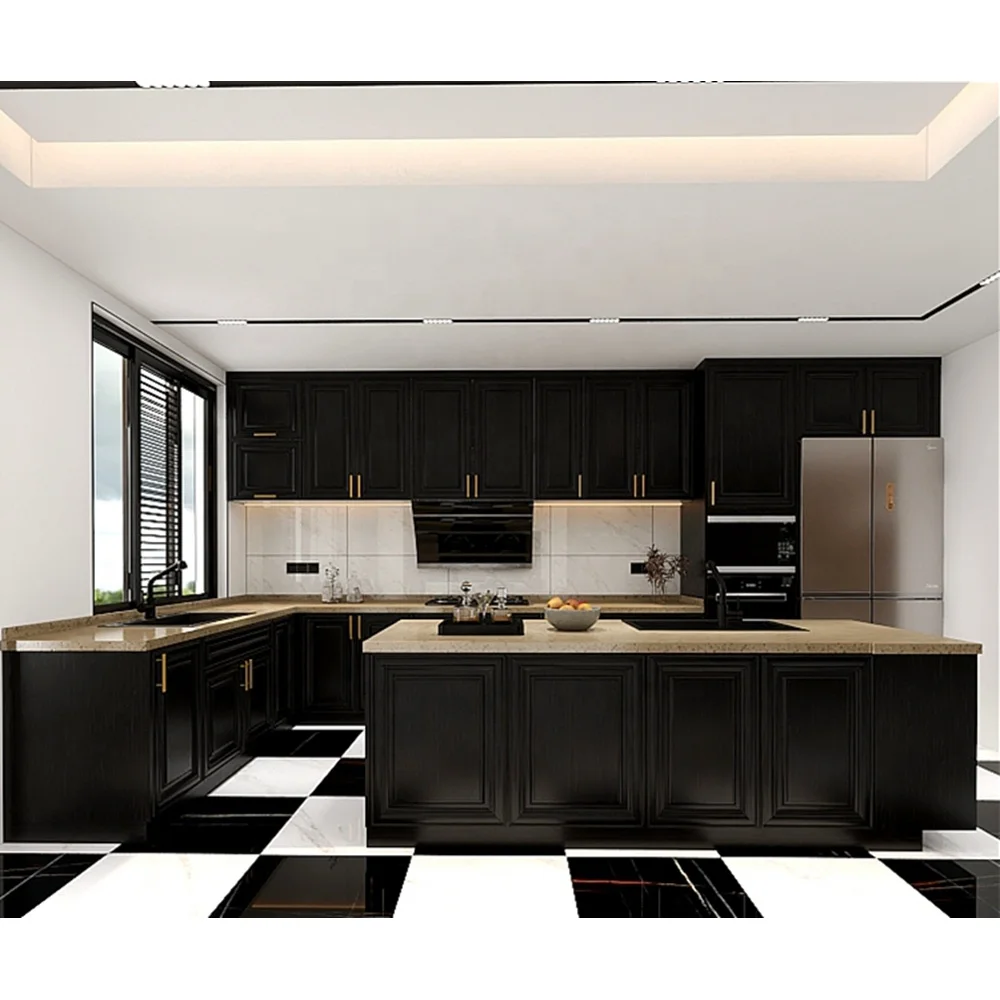 Latest Design Black Lacquer Display Storage Cabinet Home Kitchen Cabinet