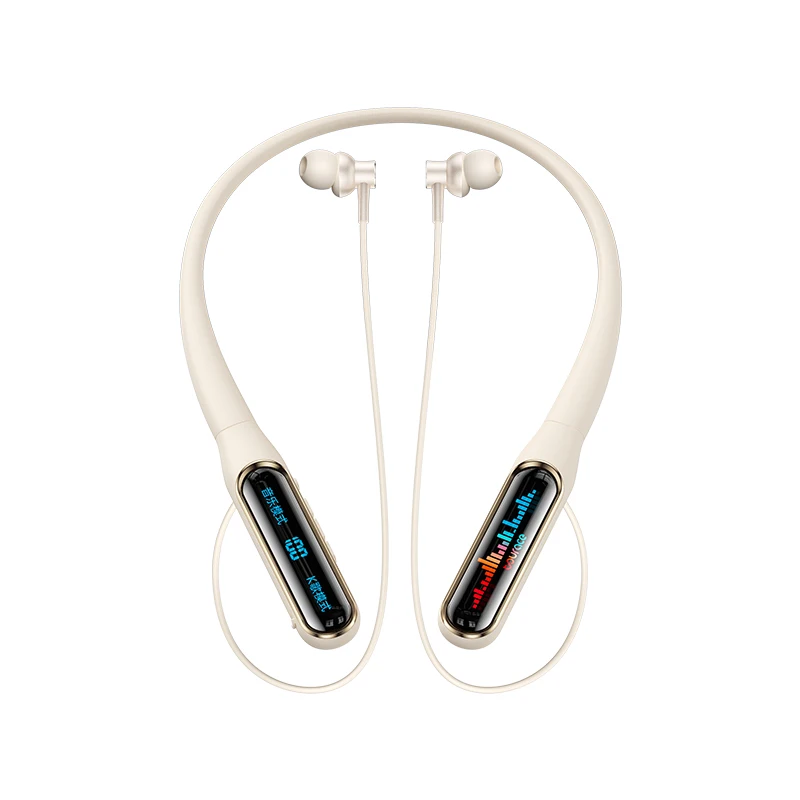 Écouteurs intra-auriculaires de sport avec puce JL, étanches IPX4, codecs audio AAC/SBC, indicateur LED, embouts magnétiques pour des basses profondes, réduction de bruit active (ANC/ENC), tour de cou et micro._voghion.com
