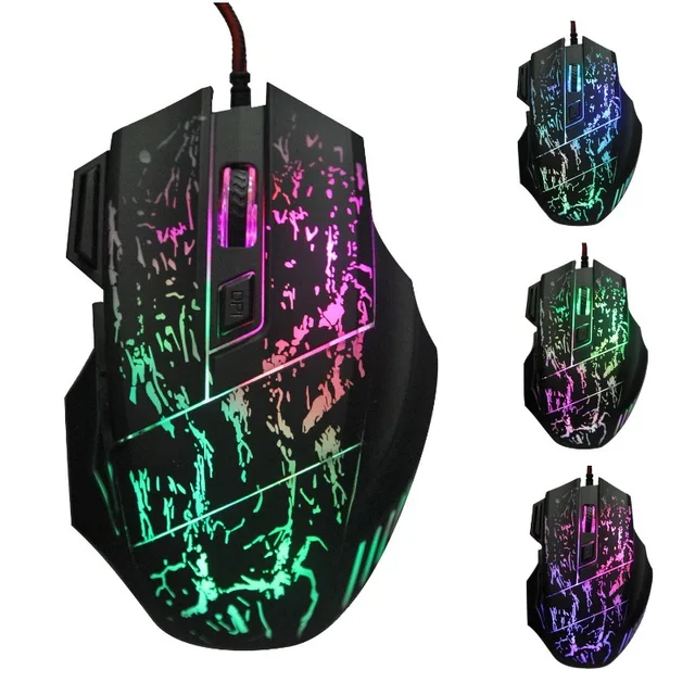 In Stock 7D Gaming Mouse High DPI LED Rainbow Light Game Mouse USB Wired Gaming Mice for Laptop Desktop Computer Gamer Mouse