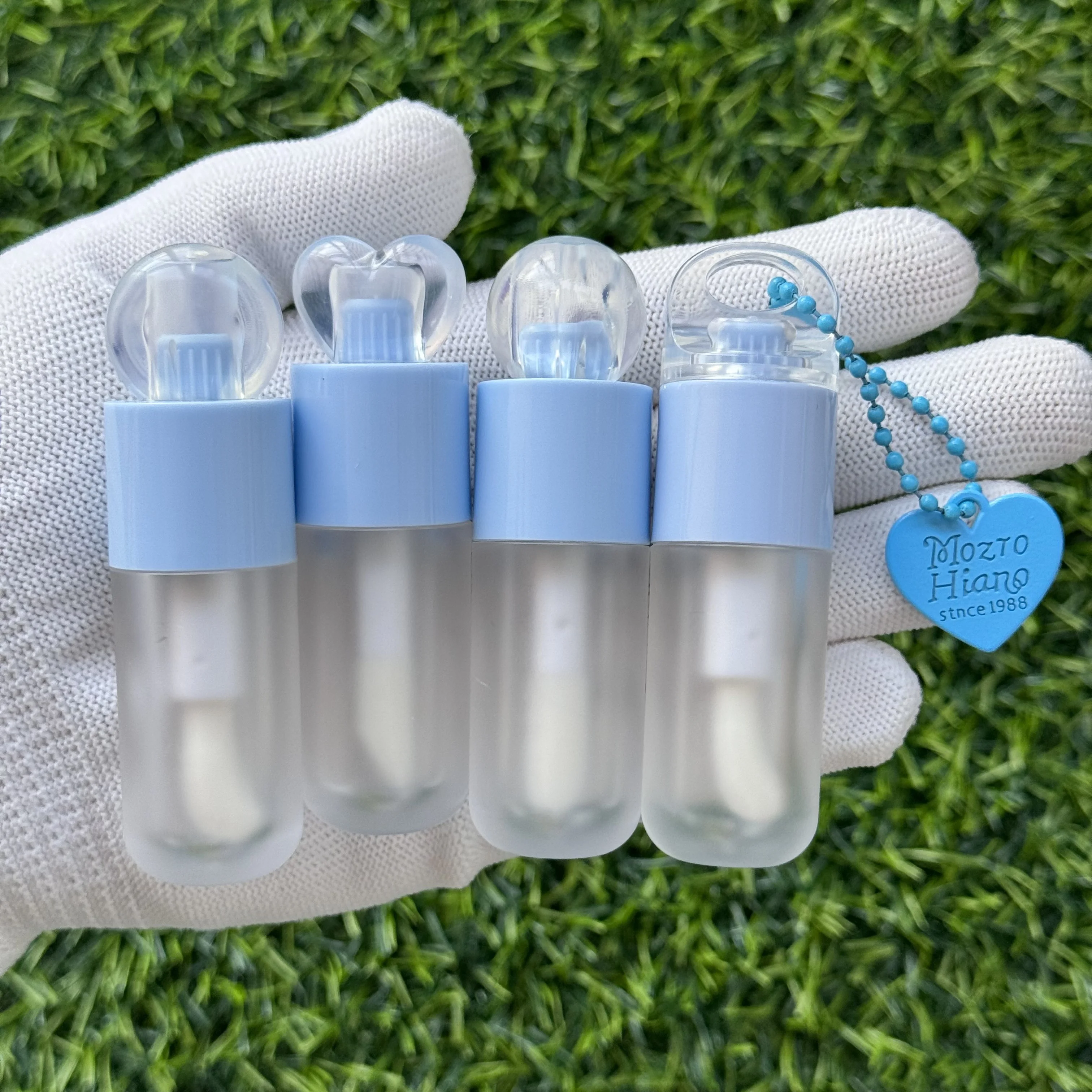 5ml Empty Frosted Lip Gloss Bottle Tubes with Big Brush Lipgloss Tube love Shape Head Cosmetics Packaging