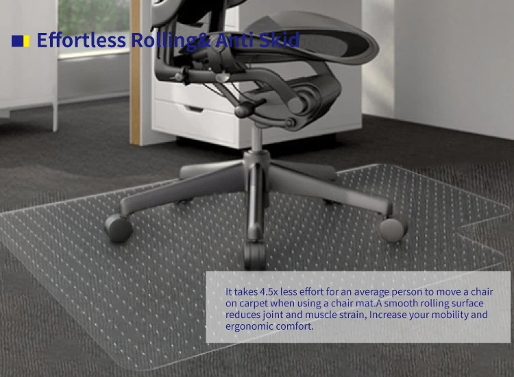 Heavy Duty Plastic Office Desk High Chair Mat For Carpet Glass Chair