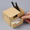 Caja de notas adhesivas de papel kraft -12,8 * 9 * 7,5 cm