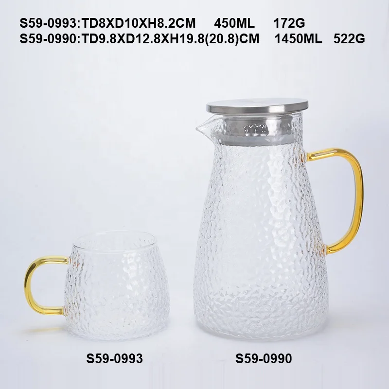 Large Cool Glass Pitcher Water Kettle Jug Carafe With Cups And Spout For  Hot Cold Water Tea Juice Coffee Lemonade - Buy Large Cool Glass Pitcher  Water Kettle Jug Carafe With Cups