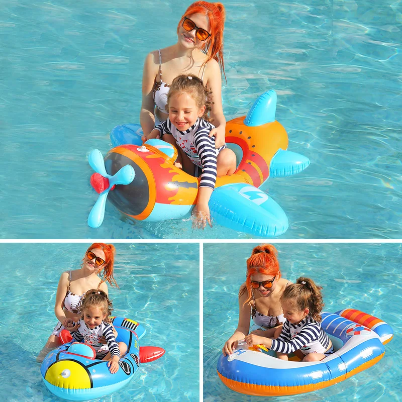 Galleggiante Baby Con Baldacchino - Gonfiabile, Sedile Integrato, Volante, Per Piscina E Mare 0-36 Mesi