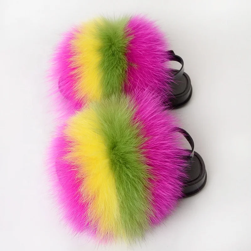BRPC04-2 детская 7C-10C натуральным лисьим мехом с накладкой поверх каблука; Сандалии с меховой отделкой из мягкого ПВХ подошва женские босоножки, 2021