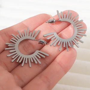 Trendy Vintage Instagram Fashion Stainless Steel Stud Earrings Hypoallergenic Retro Design Butterfly Shape Women's COHOOP