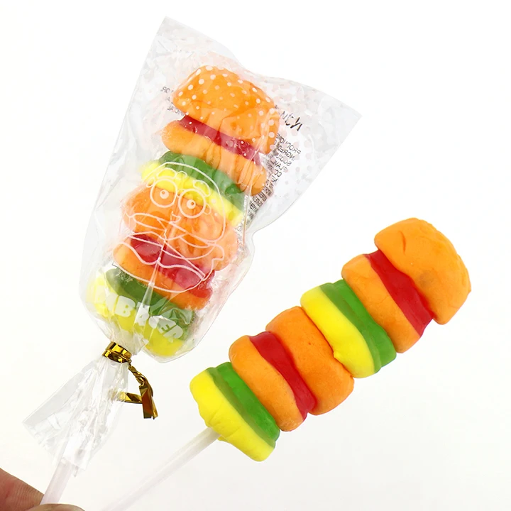 hamburger gummy lollypop