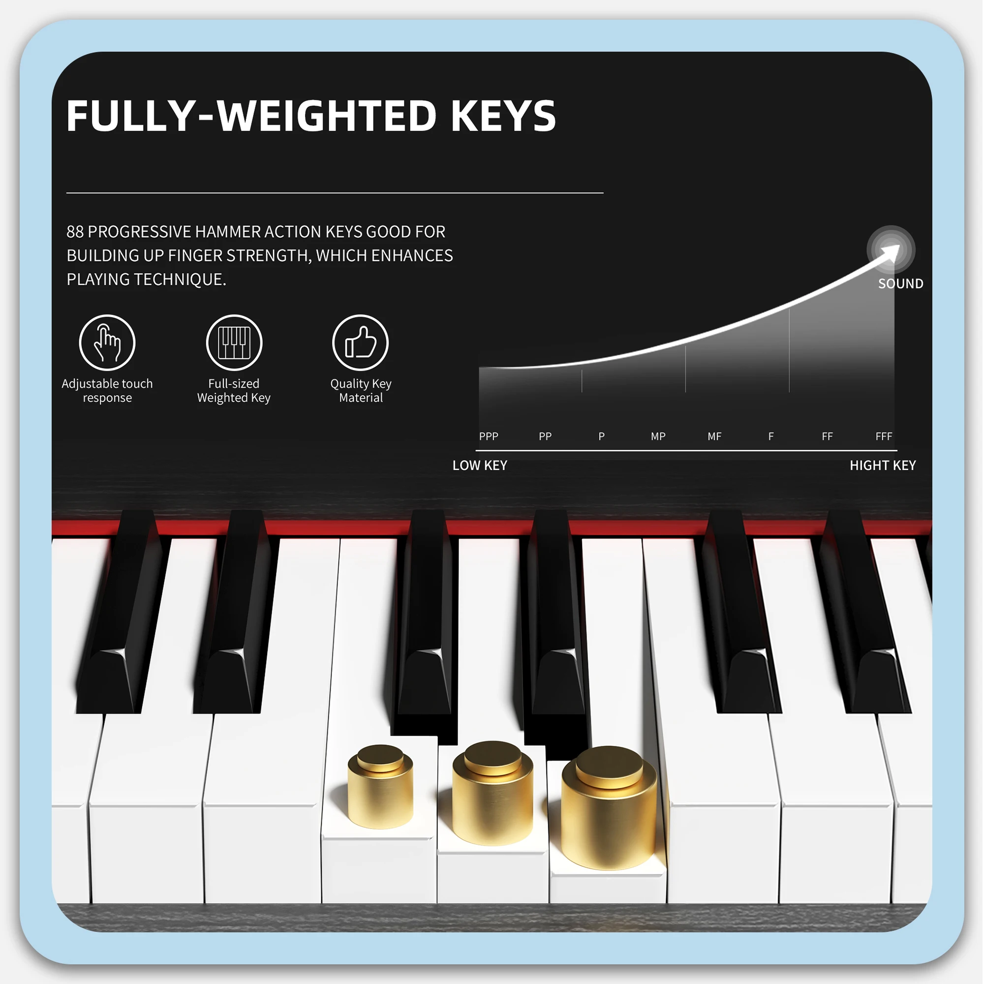 KIMFBAY Music Keyboard Instruments Piano Electric Piano Keyboard Digital Piano 88 Keys