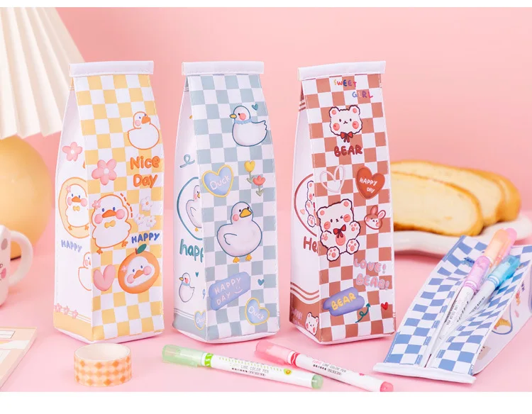 New Arrivals Creative Cartoon Milk Pencil Case Large Capacity Cute ...