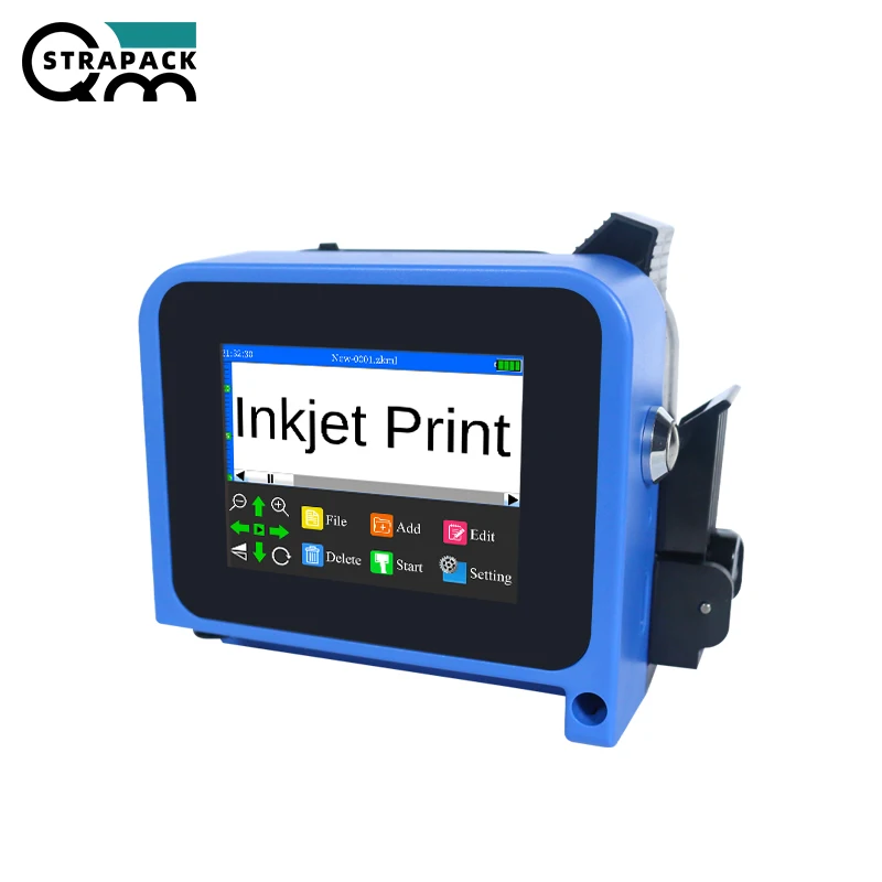 Qmstrapack Manufacturing Automatic Industrial Single Color TIJ Inkjet Printer Online Expiry Date Coding Machine Marking
