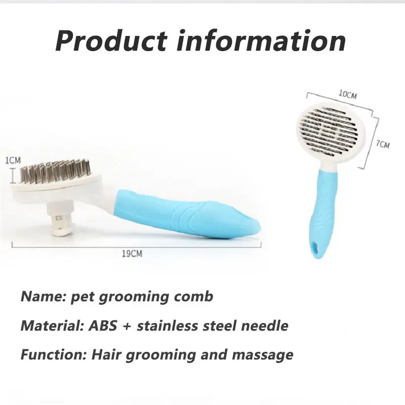 Wholesale Pet Selfcleaning Hair Removal Comb Abs Stainless Steel