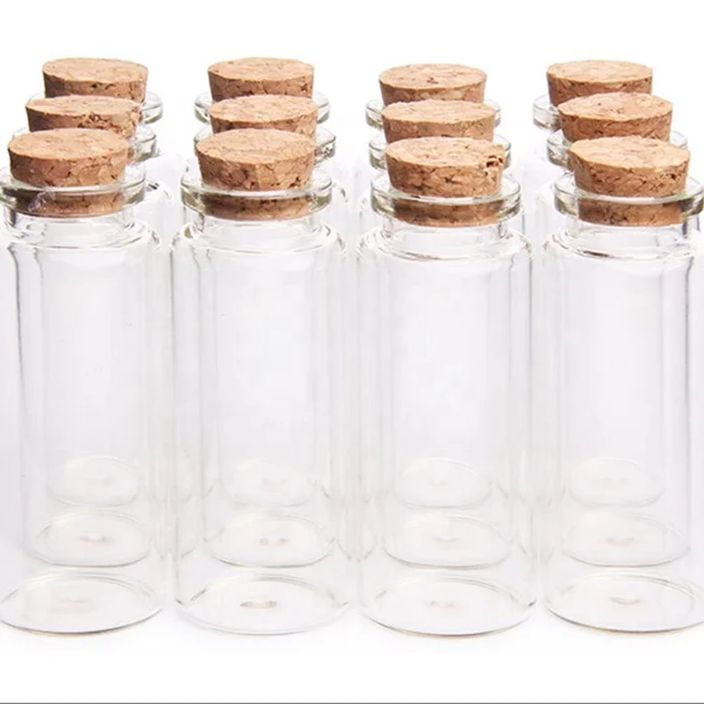 wholesale wishing bottle candy bottle cork stopper clear glass tubular  bottle for sale