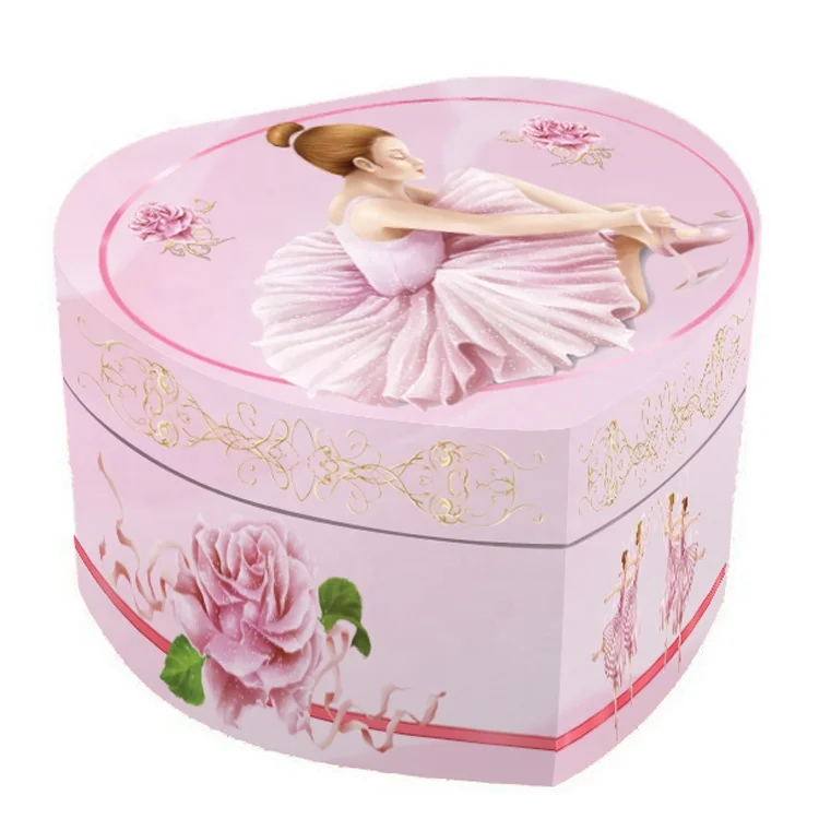 Ever Bright Custom Jewelry Box for Love Shape Music Ballerina Wood Hand  Cranked Hot Sale Heart-Shape Song Music Boxes