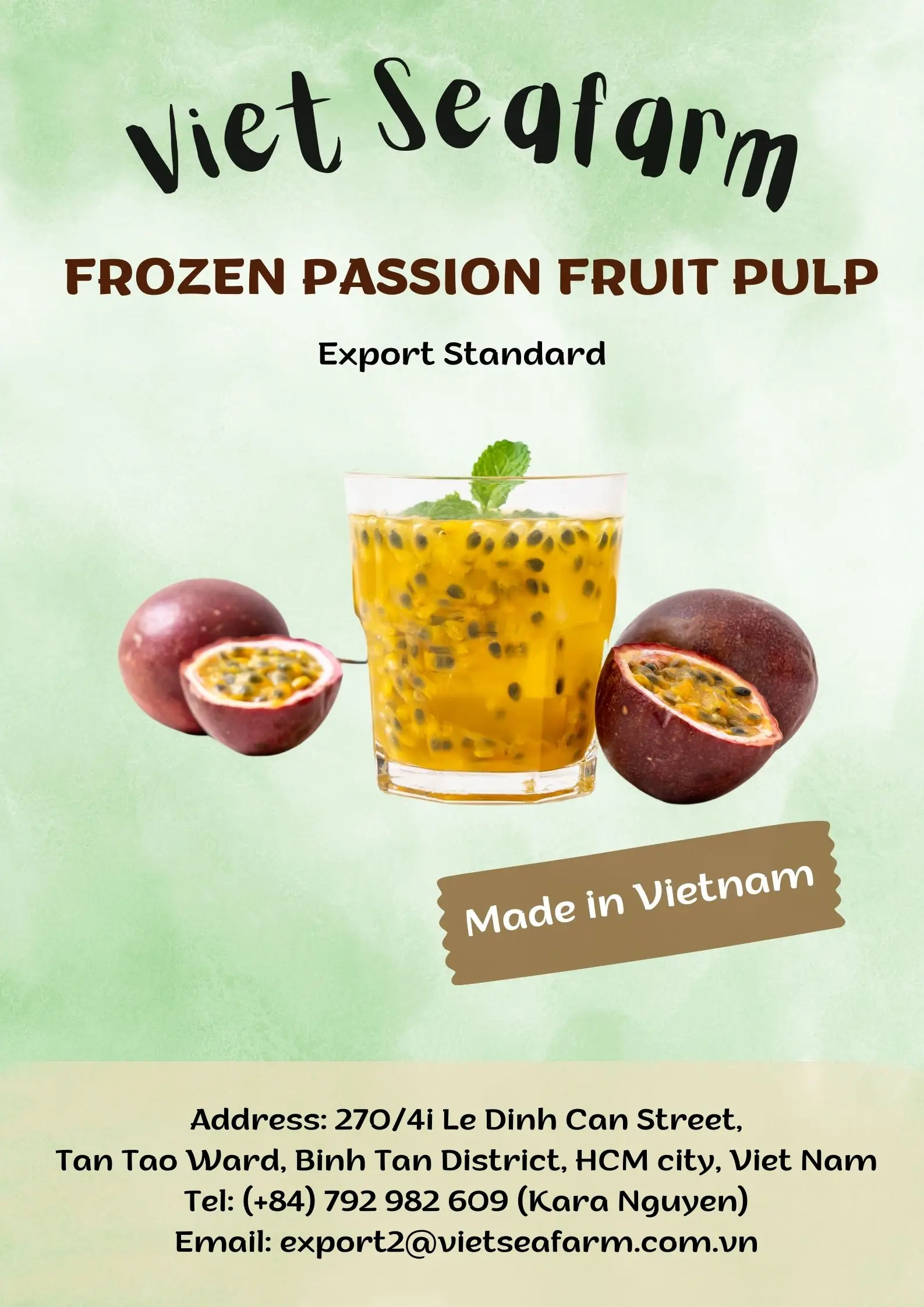 Frozen Iqf Unsweetened Passion Fruit Pulp Concentrate 100 Pure Fruit