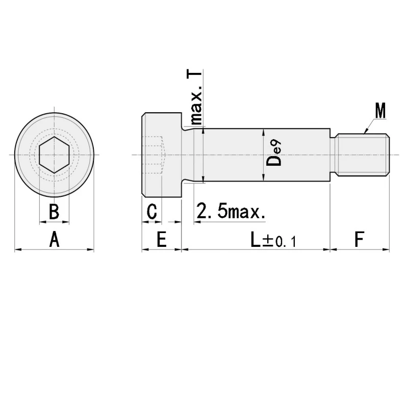 High quality Wholesale ZMSB Shoulder screw m2 socket head shoulder bolt stainless steel Stripper Bolts manufacture