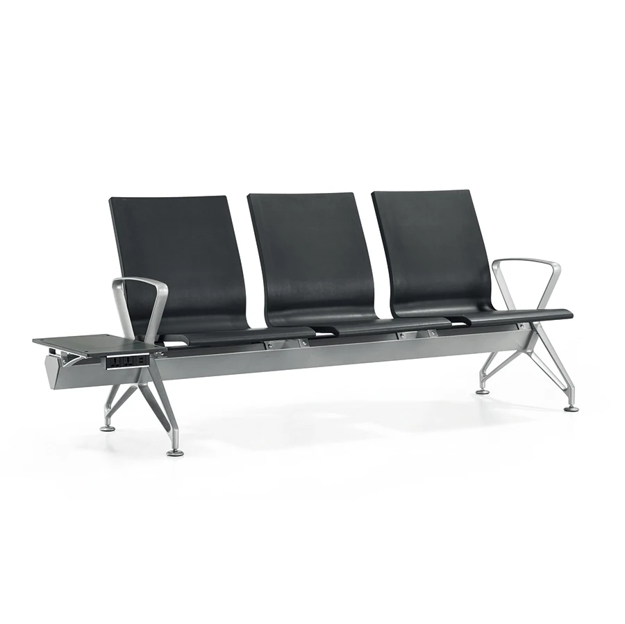 Modern Public Area Waiting Chair Pu Waiting Seat With Side Table Airport Waiting Chairs for 2 3 4 5 Seats