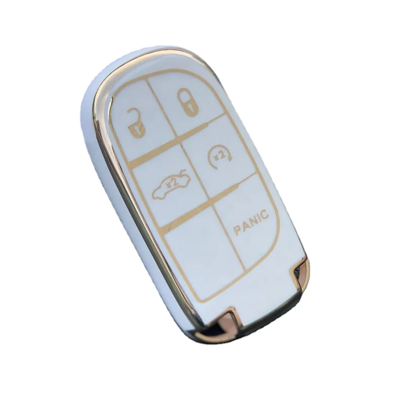 Dodge Jeep Keyless Remote Fob Cover Key Case Protector Bag Holder for Jeep Grand Cherokee Dodge Challenger Charger Dart Durango