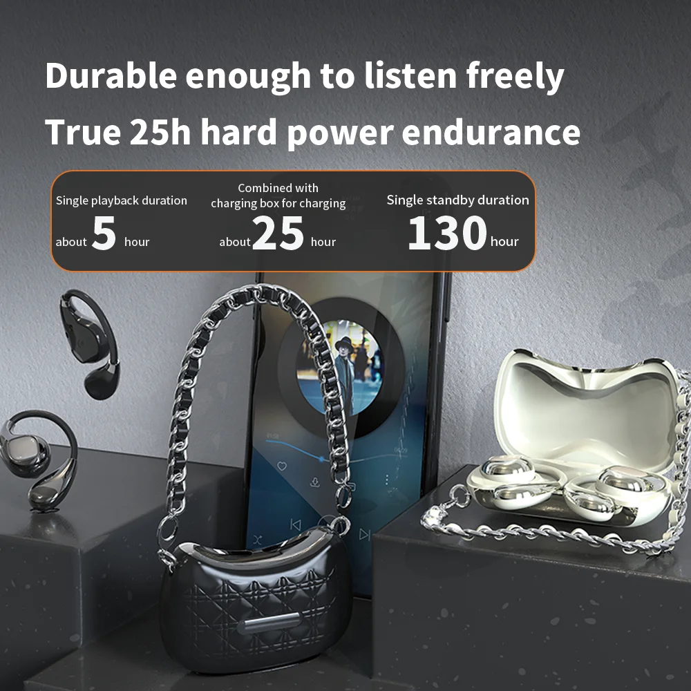 YX46 Wireless TWS Earbuds ENC Noise Reduction Touch Control OWS Sport Earphones Game Fashion Girls Open Ear Headset Headphone