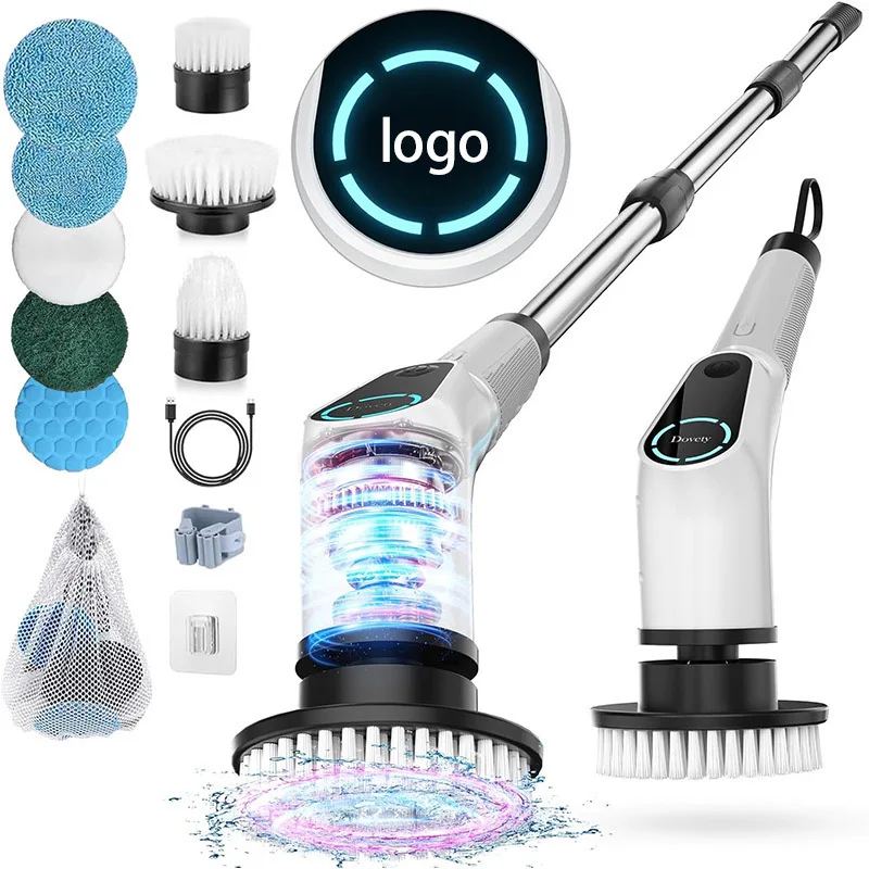 AuSilver Automatic Electric Robot Scrubber Cordless ABS Cleaning Brush for Home Cleaning for Kitchen Bathroom Toilet Long Handle