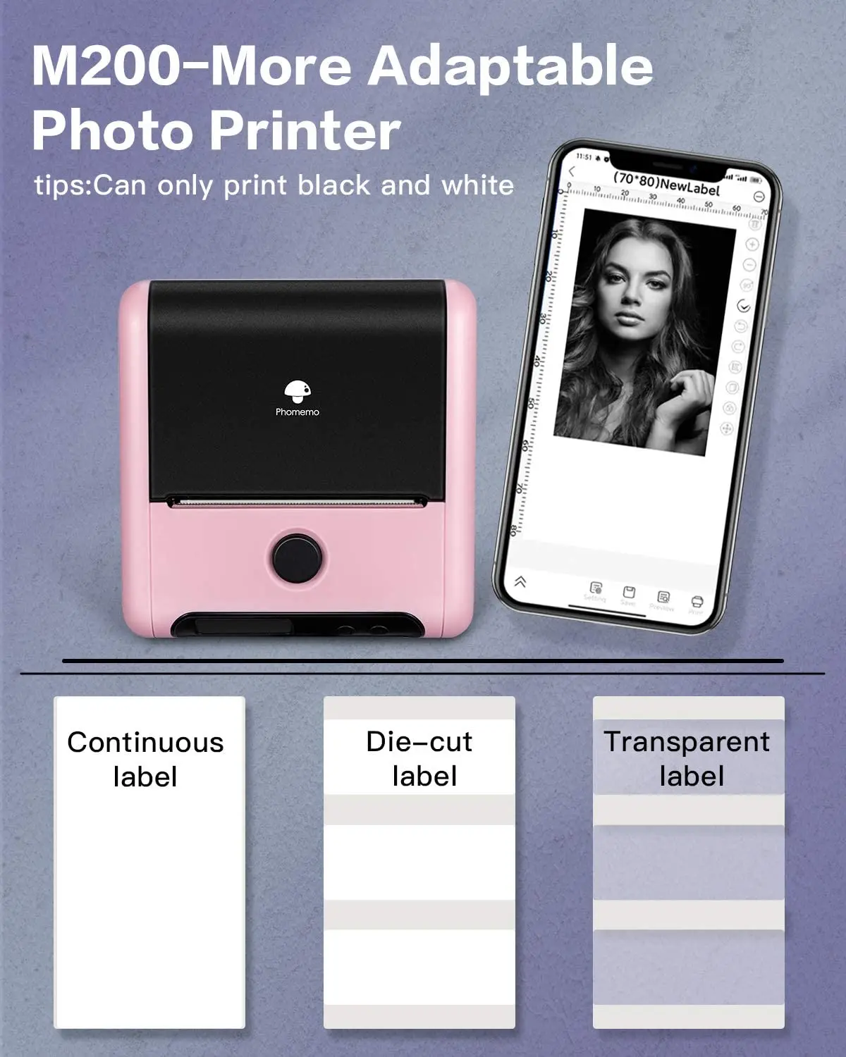 Imprimante D'étiquettes Phomemo M200 Imprimante Thermique Portable  Photo,Mini Imprimante Portable De Photos,Machine D'impression  D'autocollants - Buy
