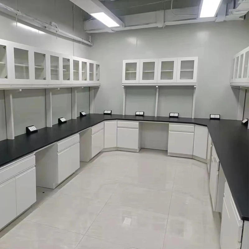 High Quality Laboratory Bench Steel Lab Work Table Phenolic Resin Lab Top Wall Mounted Bench With Sink