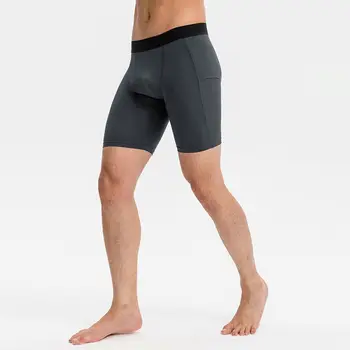 High- Elastic Quick-drying Fitness Athletic Men Compression Shorts with Flap Pocket