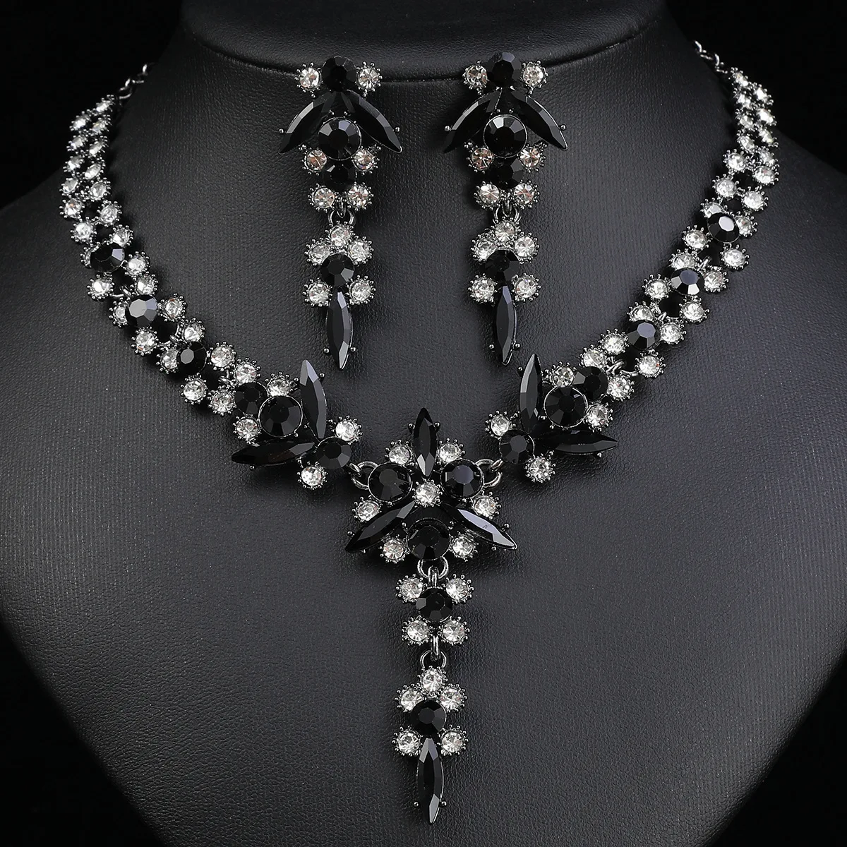 Crystal Bridal Jewelry Set - Necklace & Earrings