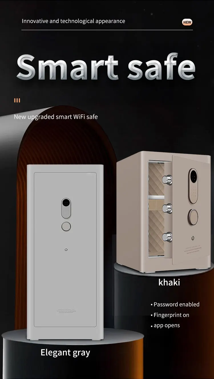 CEQSAFE High Quality Home Security Digital TUYA APP Wifi Fingerprint Safe Box Steel Household Storage Direct Factory Sale factory