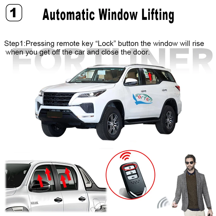 Remote Key Automatic Car Electronics Window Roll up Down Close Closer Open Device Lifter Module Kit for Toyota Fortuner 16-2023