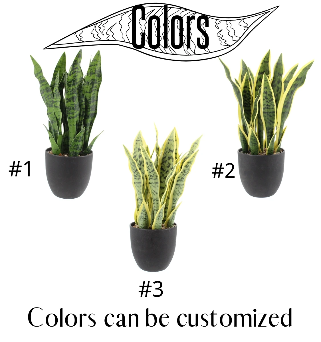 Artifical Plants Home Decor Realistic Faux Snake Plant Artificial