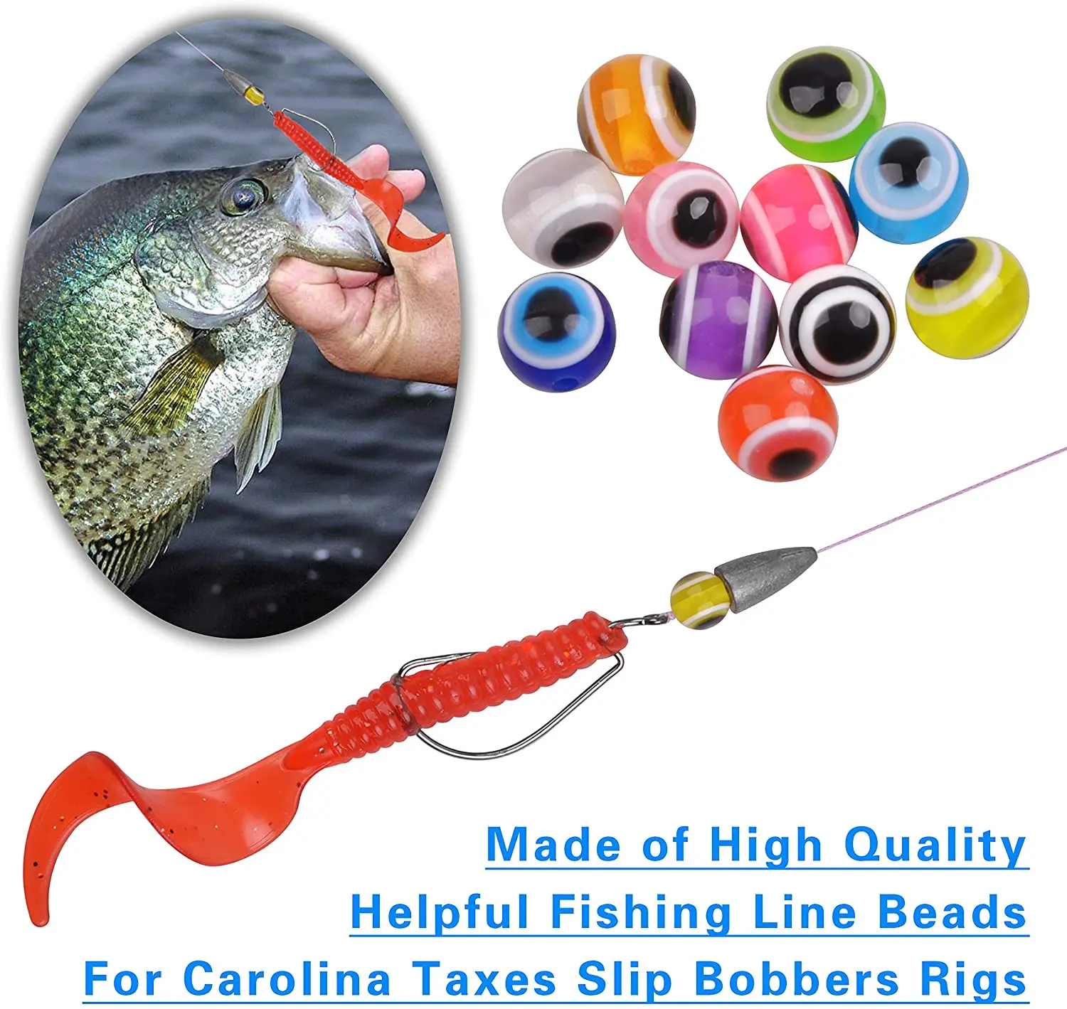 380pcs fishing eye beads assortment fish