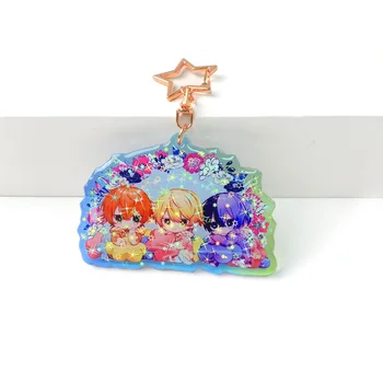 Custom Acrylic Keychain Rainbow Holographic Acrylic Keychain Anime Printed Acrylic Charm Plastic Keychain