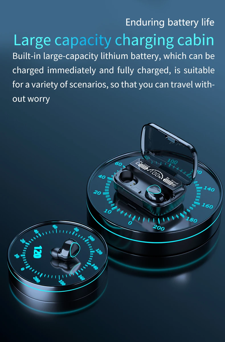 Ear Buds BT V5.1 USB M10 TWS Earbuds Wireless LED Display Draadloze Koptelefoon Earphones Headphones Headsets - ANKUX.COM