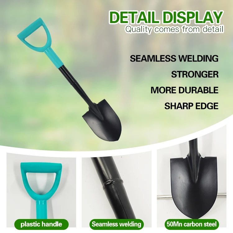 product high quality mini  garden tools  farm outdoor steel  metal garden  spade digging shovel with handle-3