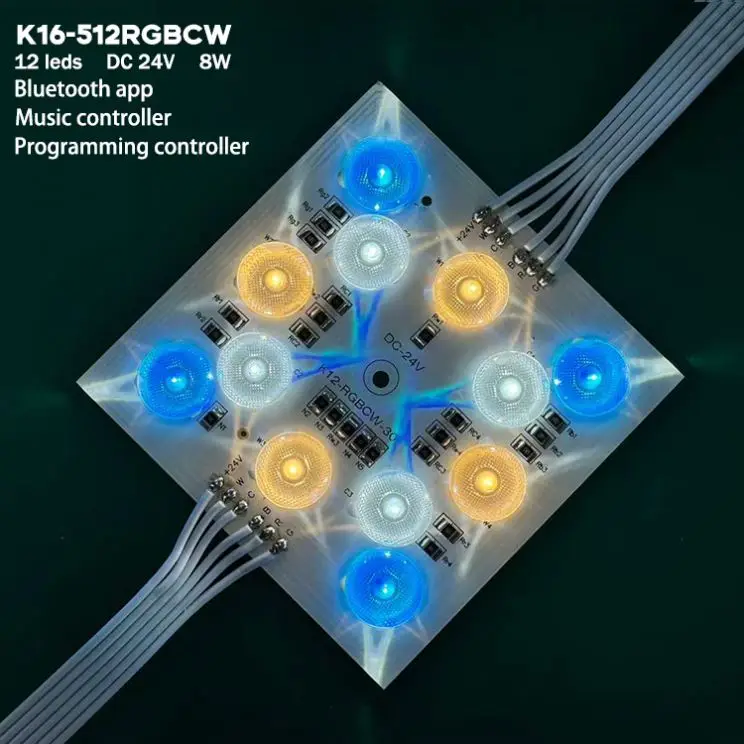 DC24V RGBCW square 70 * 70mm  12 LEDS Full Color LED Blockchain for Light Box Stretching Ceiling Film Dedicated LED Module