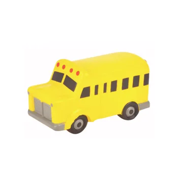 Manufacturer direct PU foam squishy small vehicle toys kids mini school bus toy buses sale