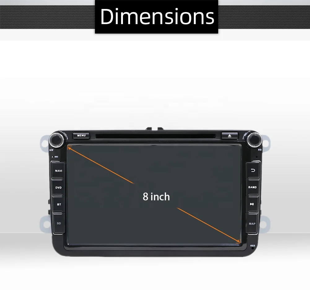 8" Pure Android 10 Car Muti-media for VW Golf 5 6 Polo Passat CC Jetta Tiguan Touran Sharan R36 Eos Amarok Transporter T5