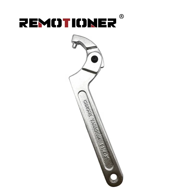 Llave De Gancho C MUNTE - Acero Alto Carbono, Longitud 210mm, Ajuste Para Tuercas De 32-76mm, Para Mecánica Y Hogar