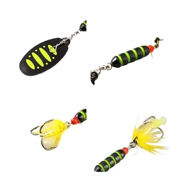 Cheery 7g 9cm Metal Spinner Bait Wobble Fishing Tackle for Bass Trout with Treble Hook Printed Condition for Perch in River – Metal Jig – view 4