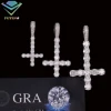 White 4mm Upside Down cross