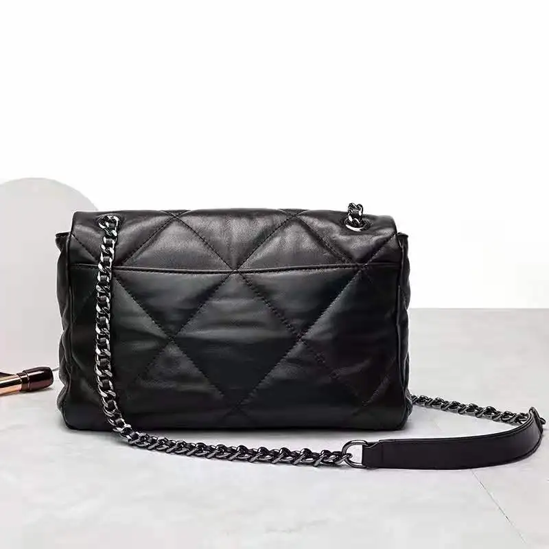New Simple Soft Lambskin Leather Customise Womens Shoulder Bags Bolsos Para Mujeres Juvenil