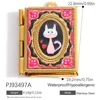 Libro dorado de 14 páginas con un gato rosa.