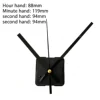 SIlent clock mvt with 120mm stright black hands